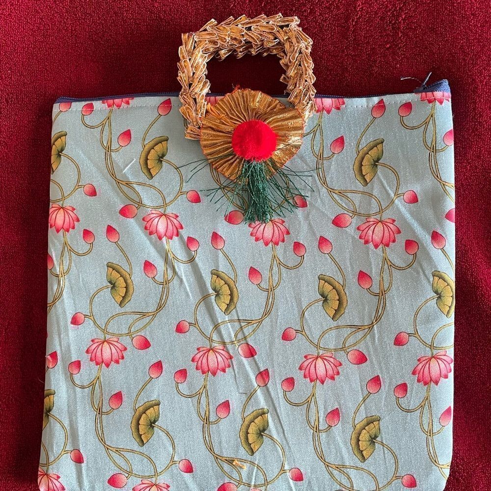 NWT Pichwai print Indian colorful gift bag/ wallet/ bag/purse/potli - Picture 9 of 14